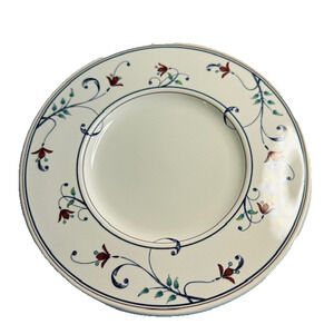 Mikasa Annette Bread&Butter Plates, Set of 10 Intaglio Red Flowers, Blue Scroll